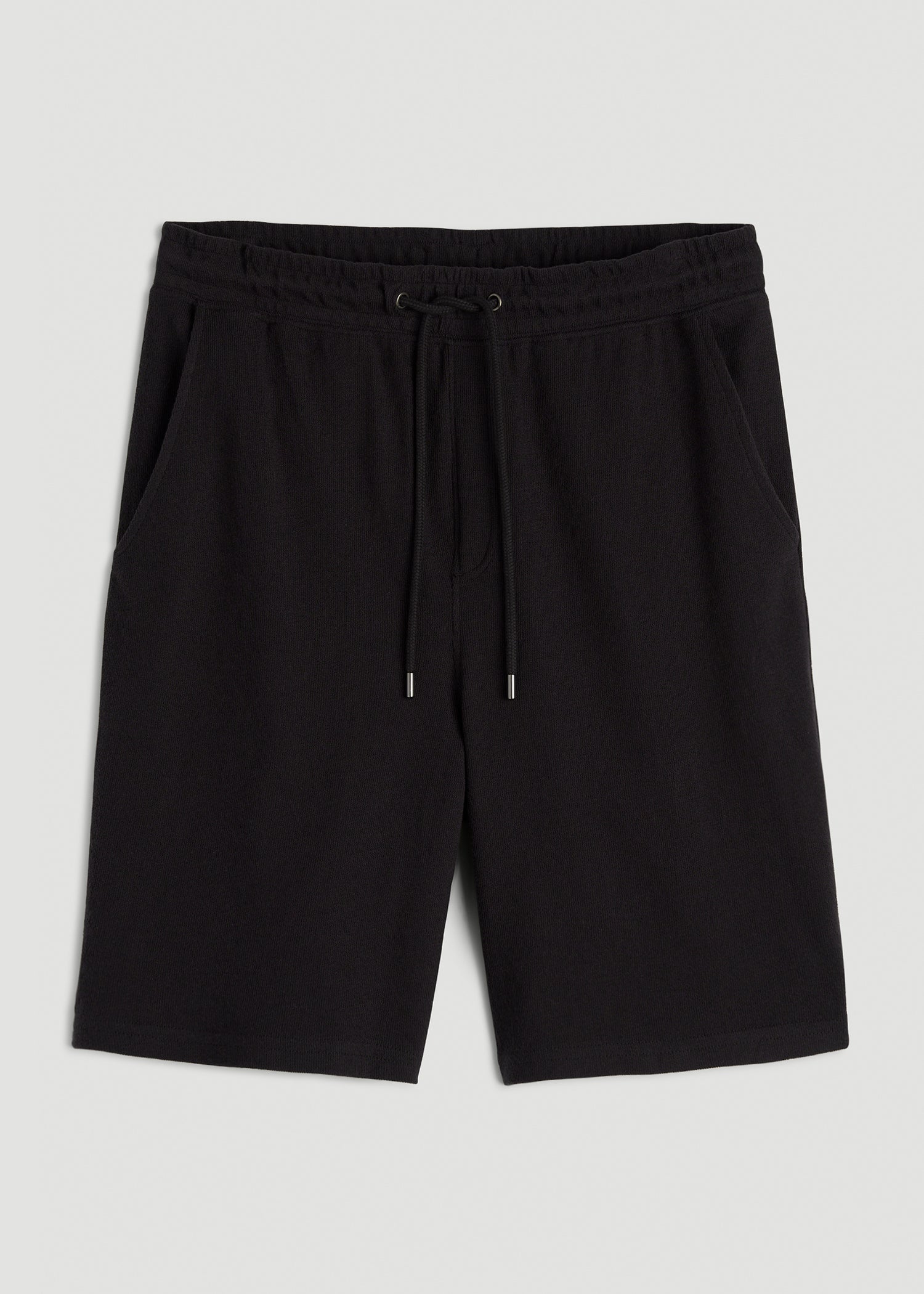 American Tall Discount | Terry Cotton Pull-On Shorts for Tall Men in Black