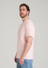 American Tall Outlet | Core Cotton Crewneck Tee for Tall Men in Barely Pink