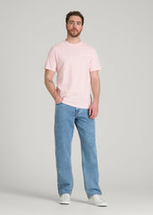 American Tall Outlet | Core Cotton Crewneck Tee for Tall Men in Barely Pink