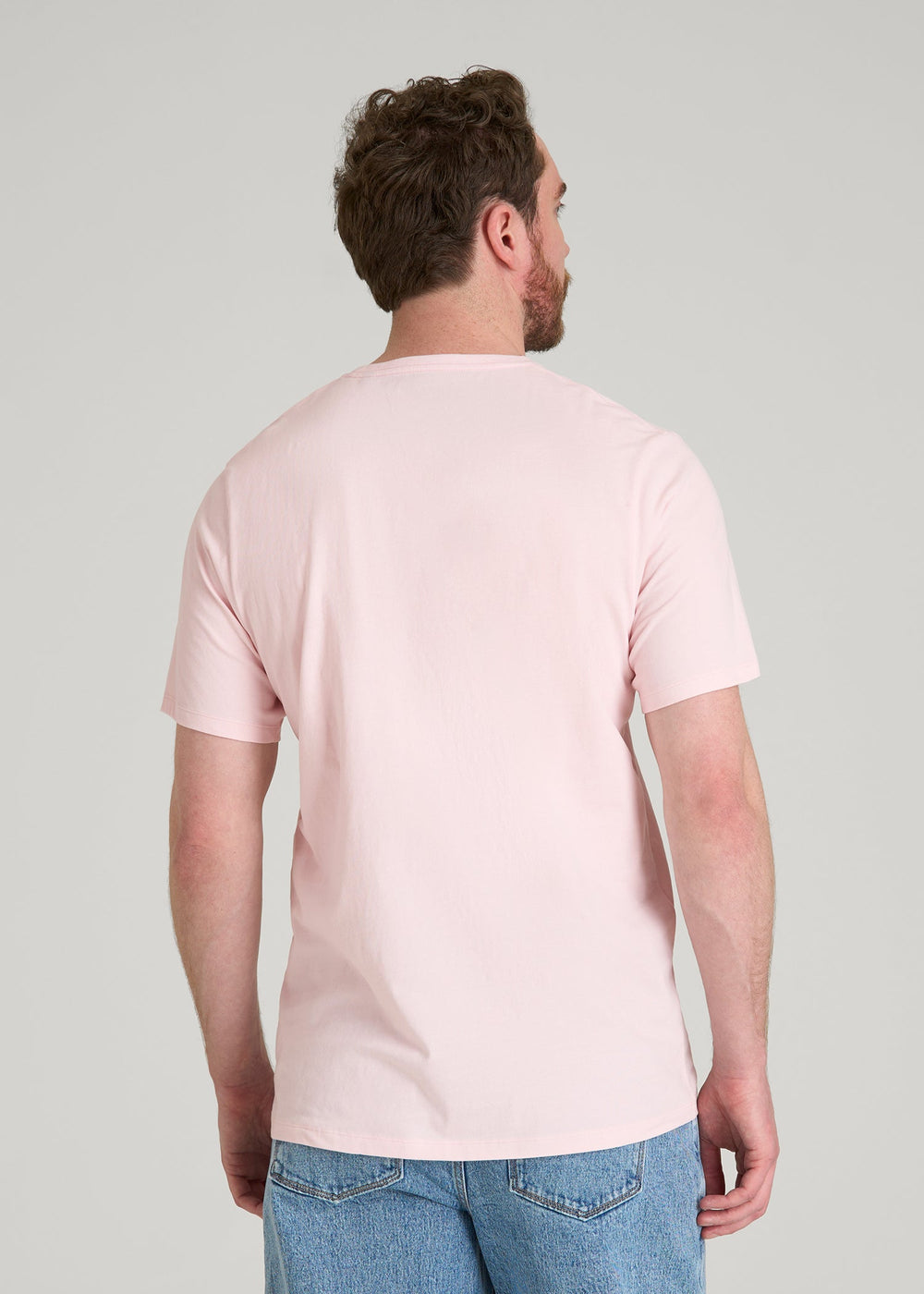 American Tall Outlet | Core Cotton Crewneck Tee for Tall Men in Barely Pink