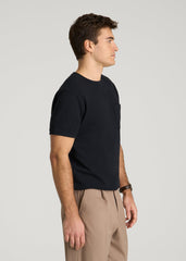 American Tall For Sale | Terry Cotton Pocket Tee for Tall Men in Black
