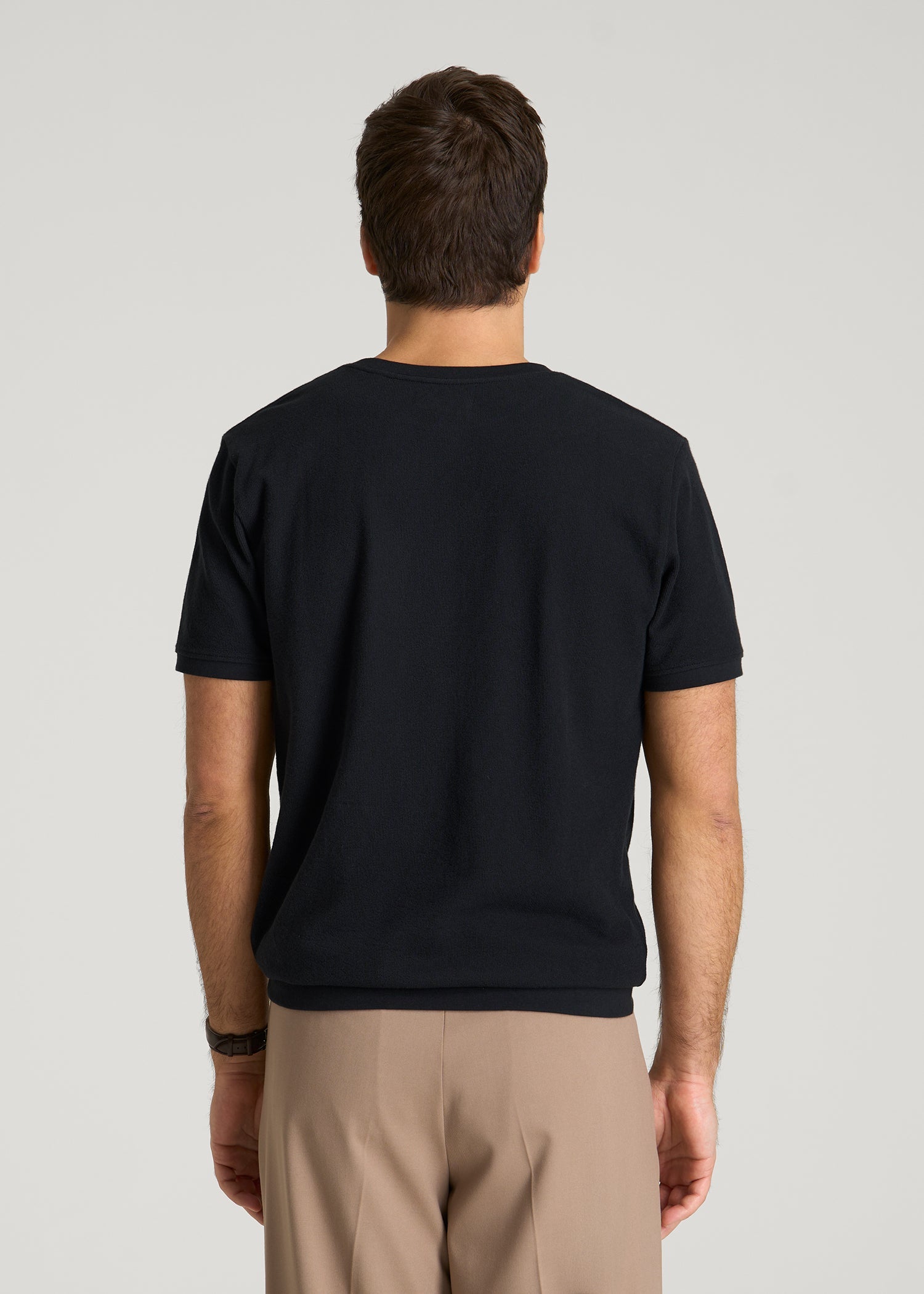 American Tall For Sale | Terry Cotton Pocket Tee for Tall Men in Black