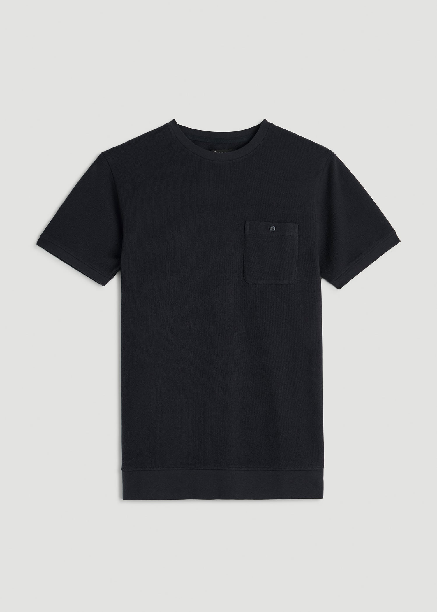 American Tall For Sale | Terry Cotton Pocket Tee for Tall Men in Black