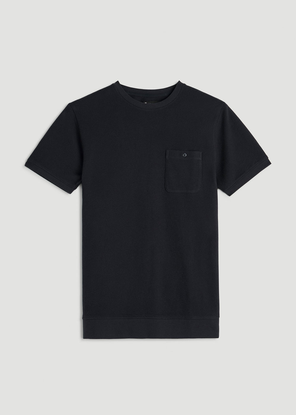 American Tall For Sale | Terry Cotton Pocket Tee for Tall Men in Black