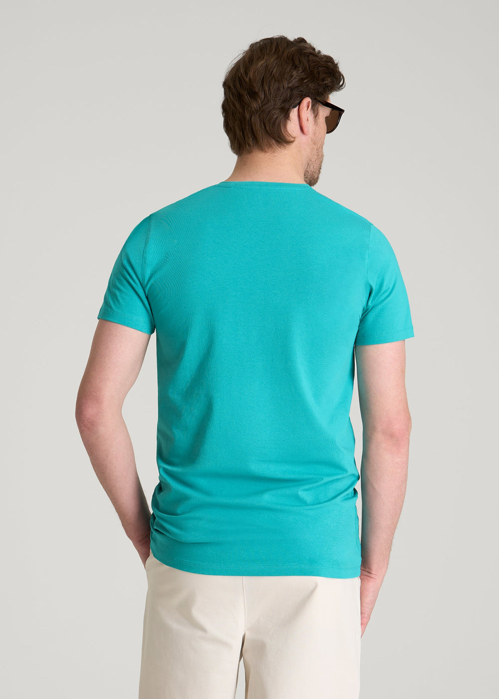 American Tall Online Shop | The Essential Modern Fit Crewneck Tee for Tall Men in Baltic Turquoise
