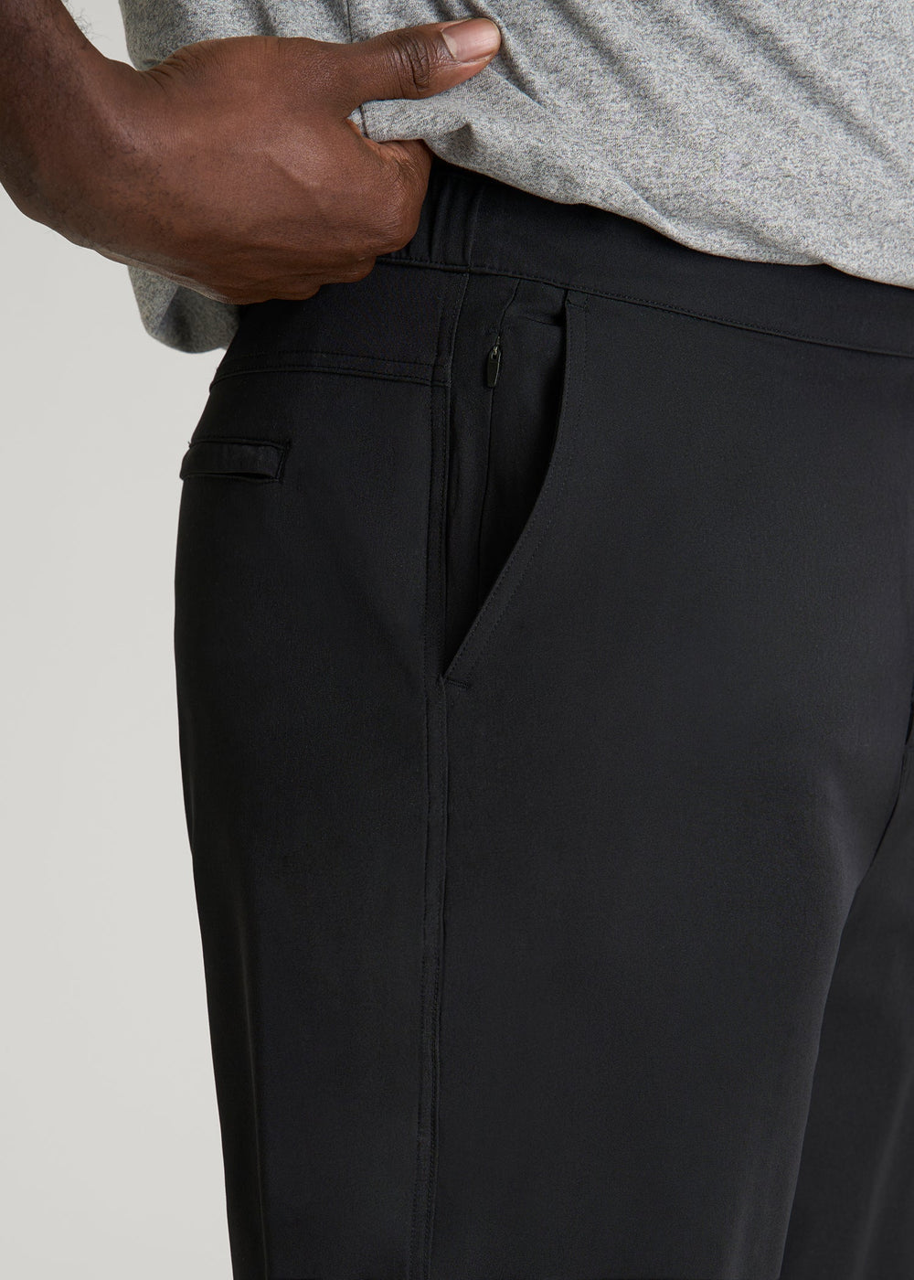 American Tall Online | Stretch Hybrid Shorts for Tall Men in Deep Black