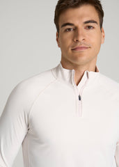 American Tall Sale | Quarter Zip Long Sleeves Rashguard for Tall Men in White Sand