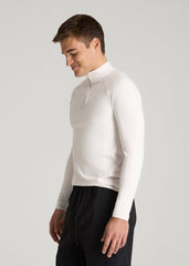 American Tall Sale | Quarter Zip Long Sleeves Rashguard for Tall Men in White Sand