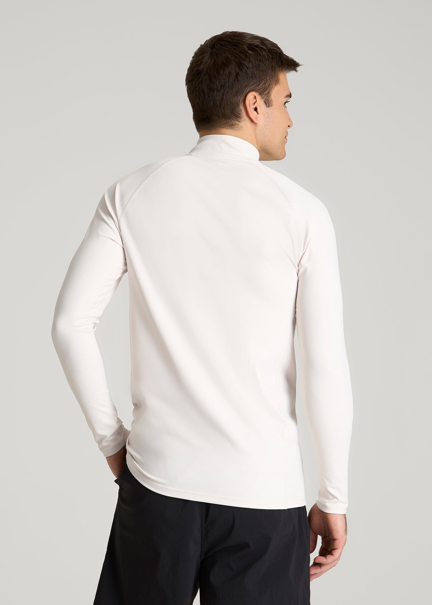 American Tall Sale | Quarter Zip Long Sleeves Rashguard for Tall Men in White Sand