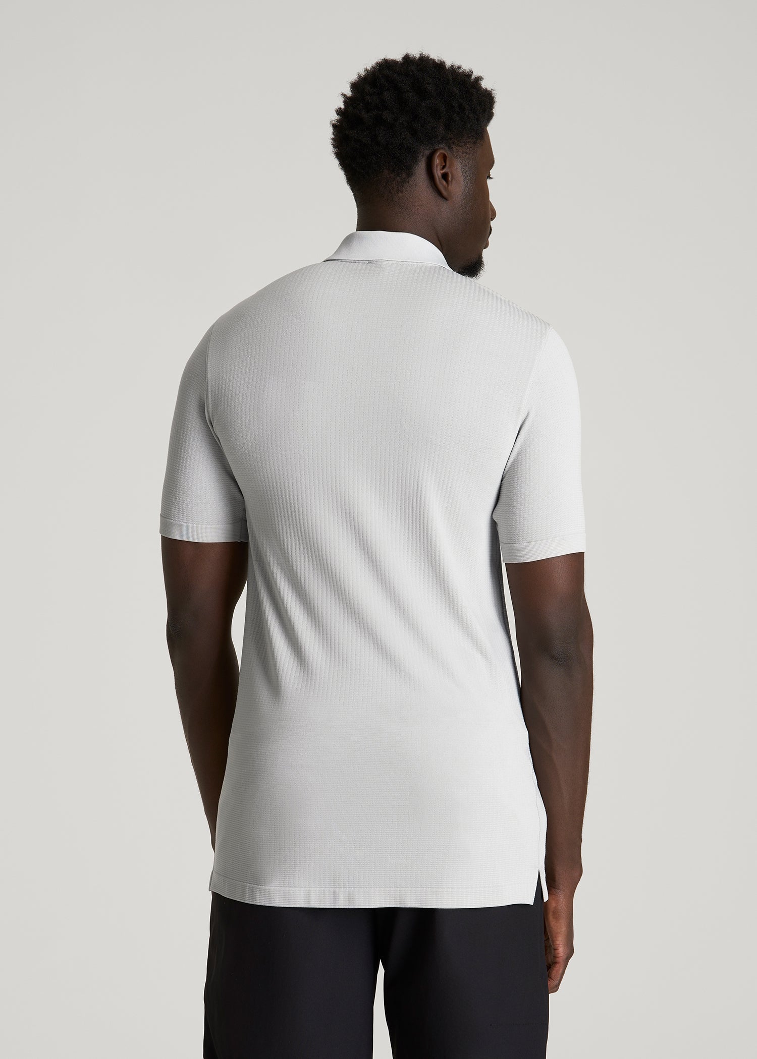 American Tall Outlet | Performance Vented Golf Polo for Tall Men in Silver Drop