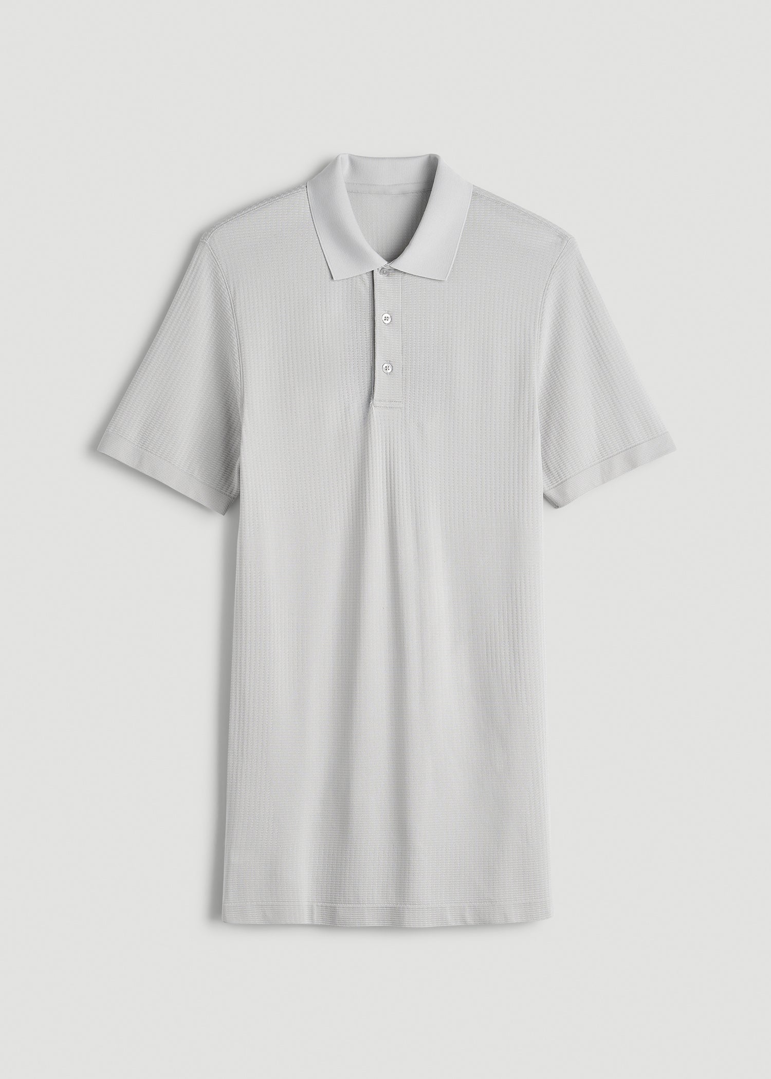 American Tall Outlet | Performance Vented Golf Polo for Tall Men in Silver Drop