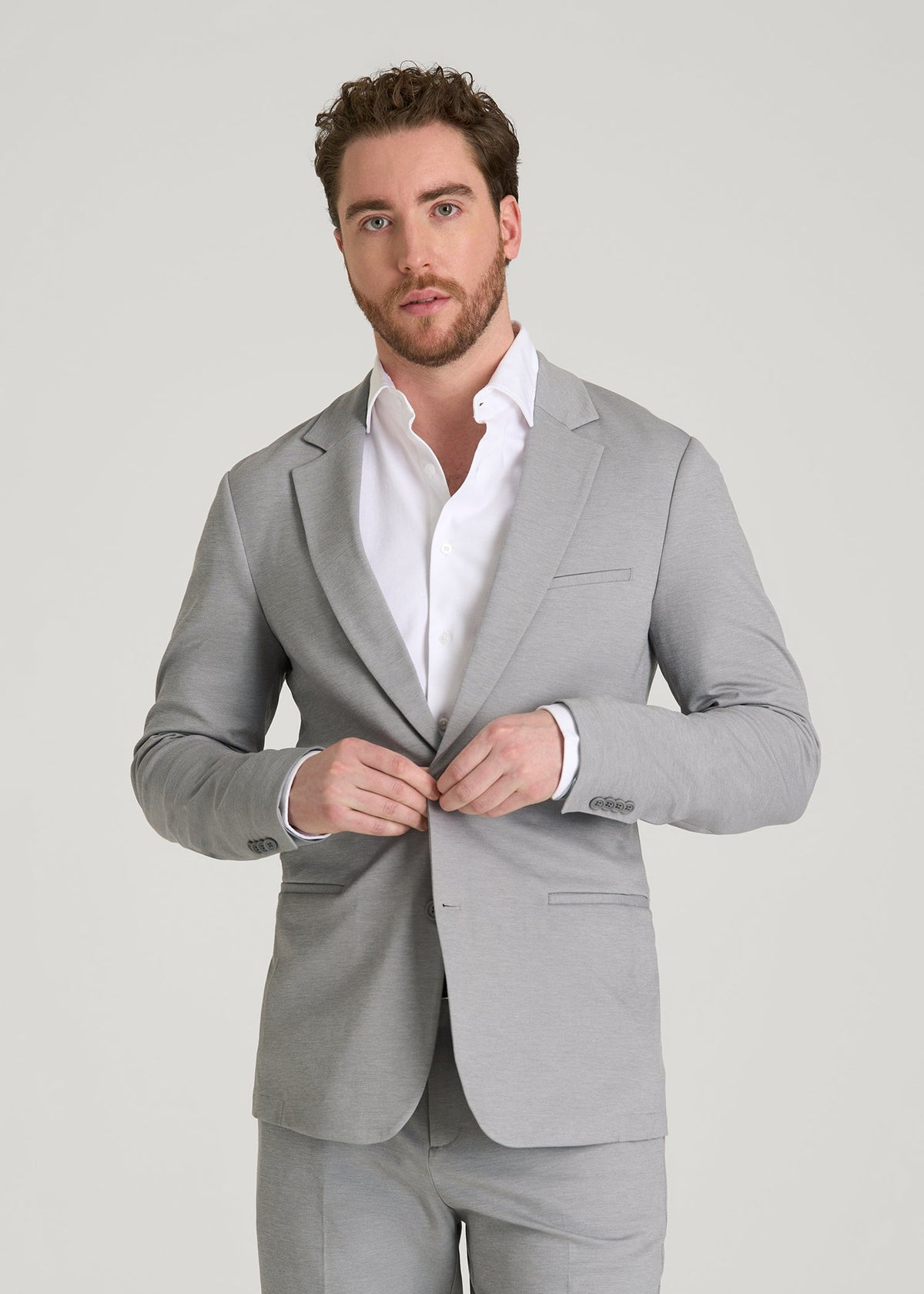 American Tall Online Shop | Flex Tech Suit Jacket for Tall Men in Ice Grey Nailhead