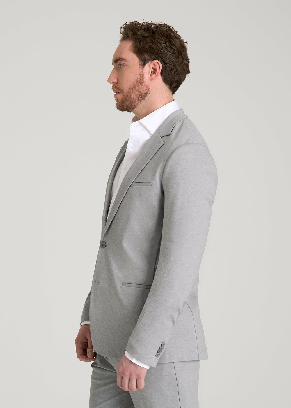 American Tall Online Shop | Flex Tech Suit Jacket for Tall Men in Ice Grey Nailhead