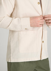 American Tall Discount | Seersucker Overshirt for Tall Men in White Sand