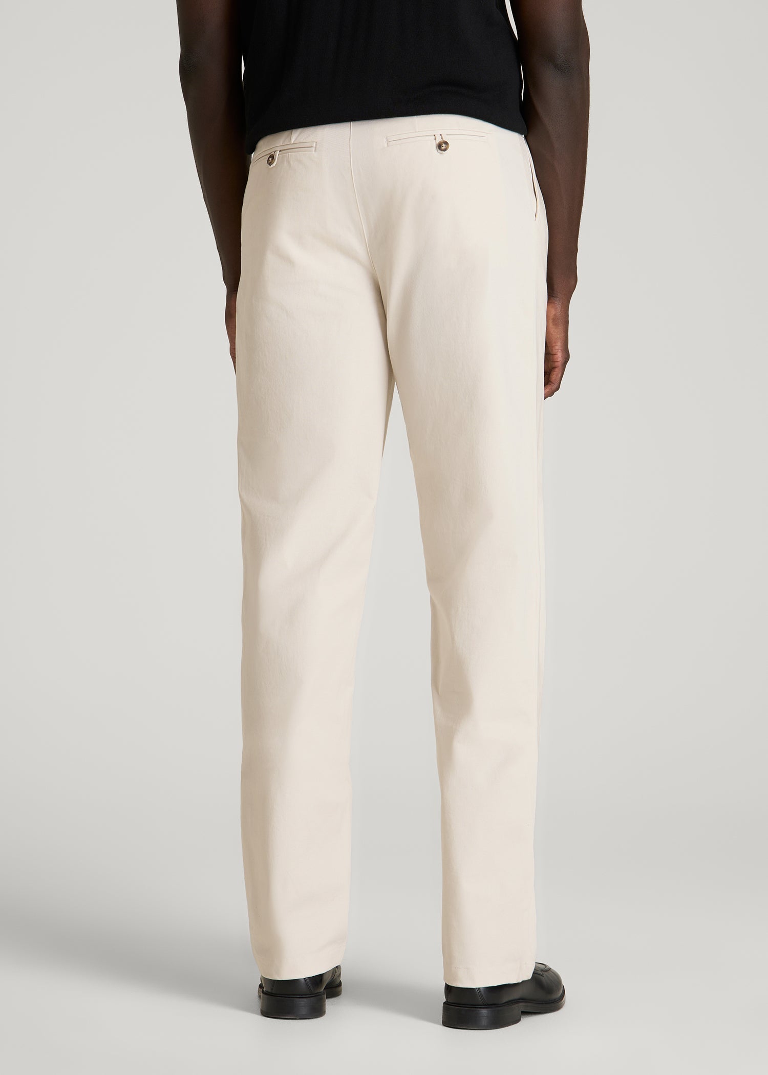 American Tall Online | Stretch Commuter Pleated Chinos for Tall Men in White Sand