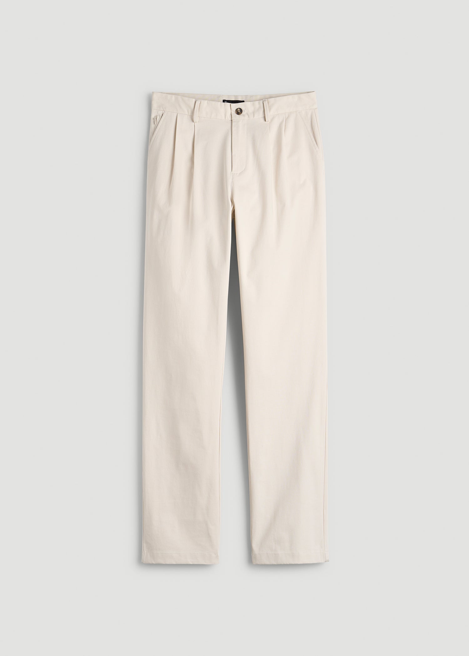 American Tall Online | Stretch Commuter Pleated Chinos for Tall Men in White Sand