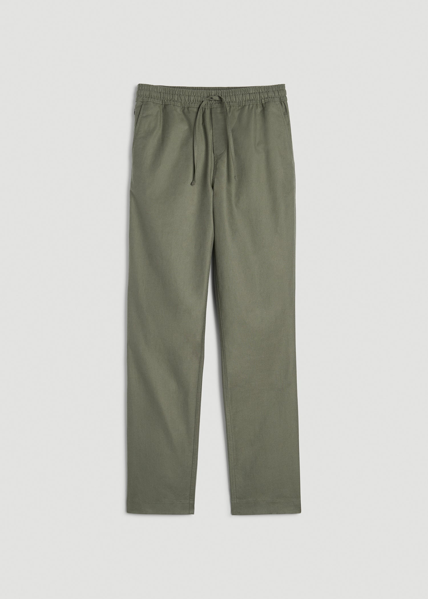 American Tall Sale | Stretch Cotton Linen Blend Pull-On Pants for Tall Men in Olive