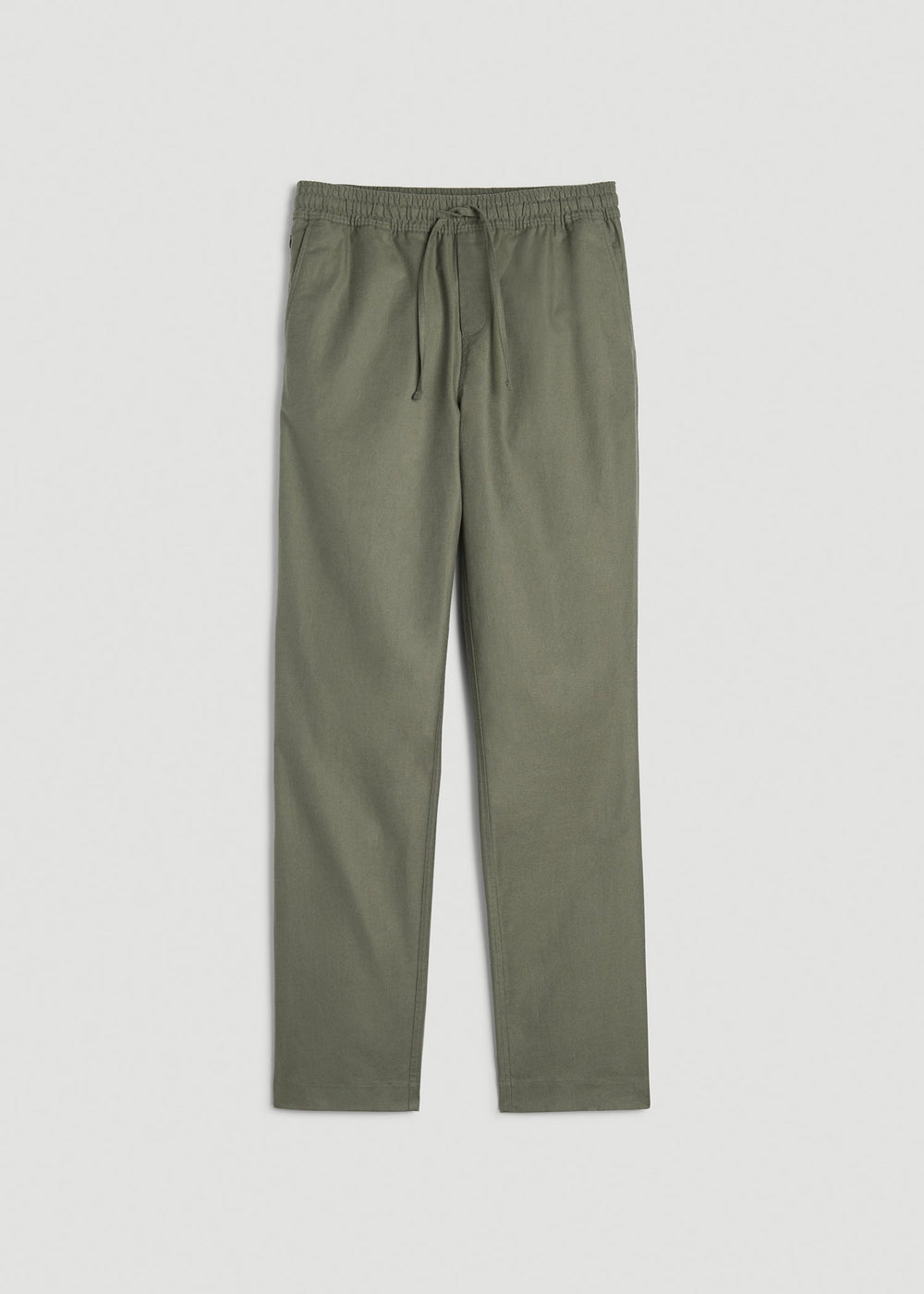 American Tall Sale | Stretch Cotton Linen Blend Pull-On Pants for Tall Men in Olive