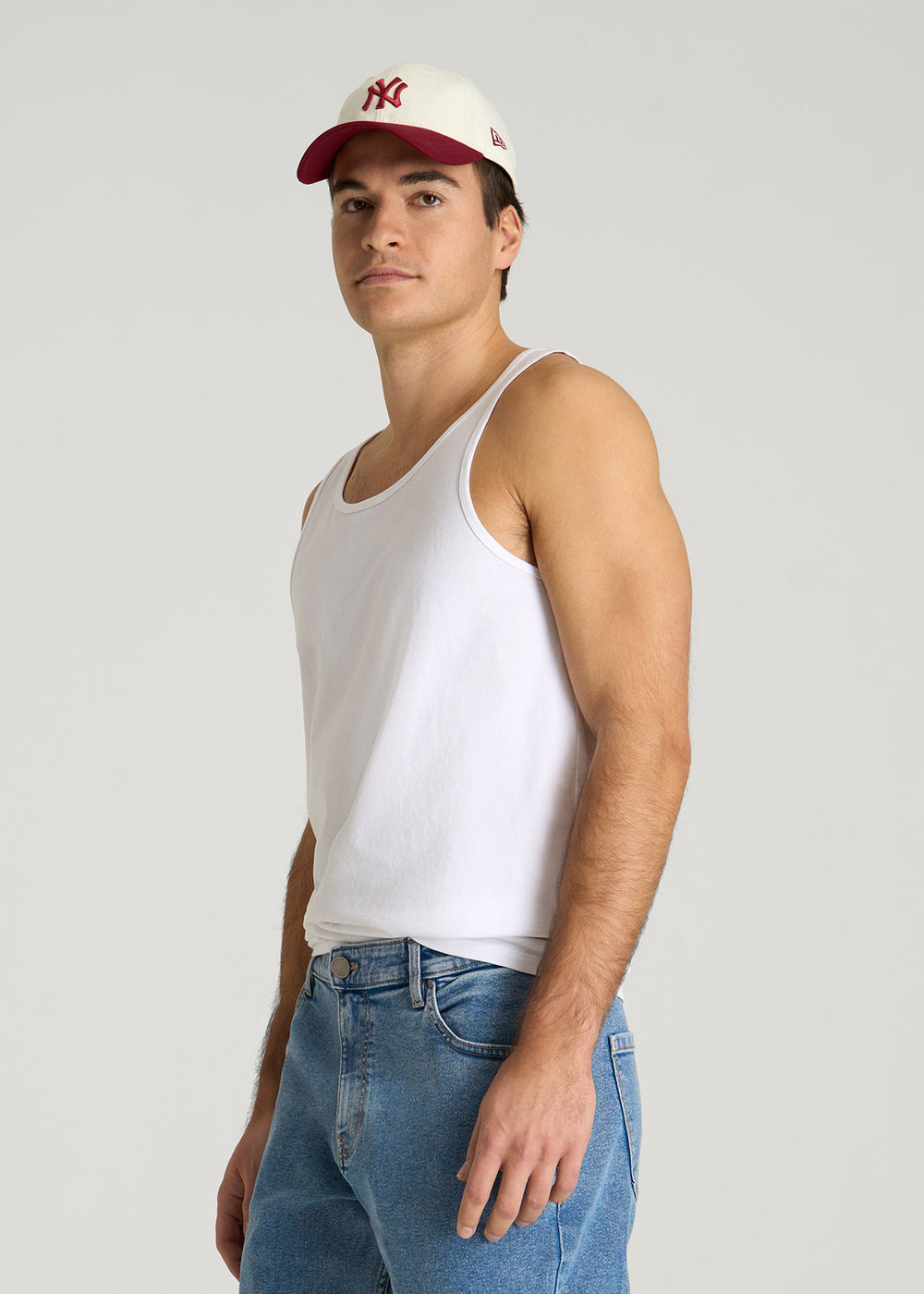 American Tall For Sale | Core Cotton Tank for Tall Men in White