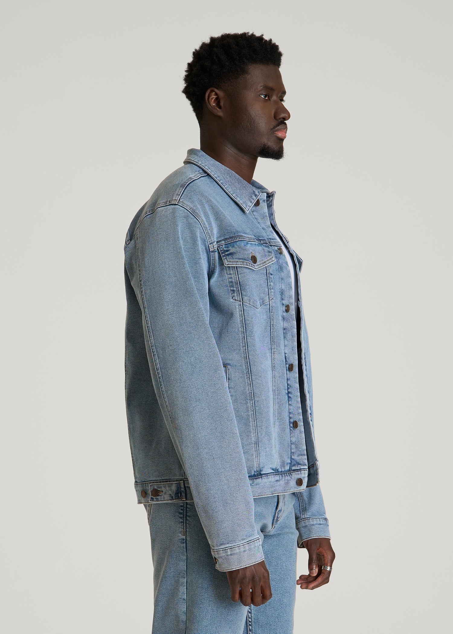 American Tall Online Shop | Classic Denim Jacket for Tall Men in Perfect Blue