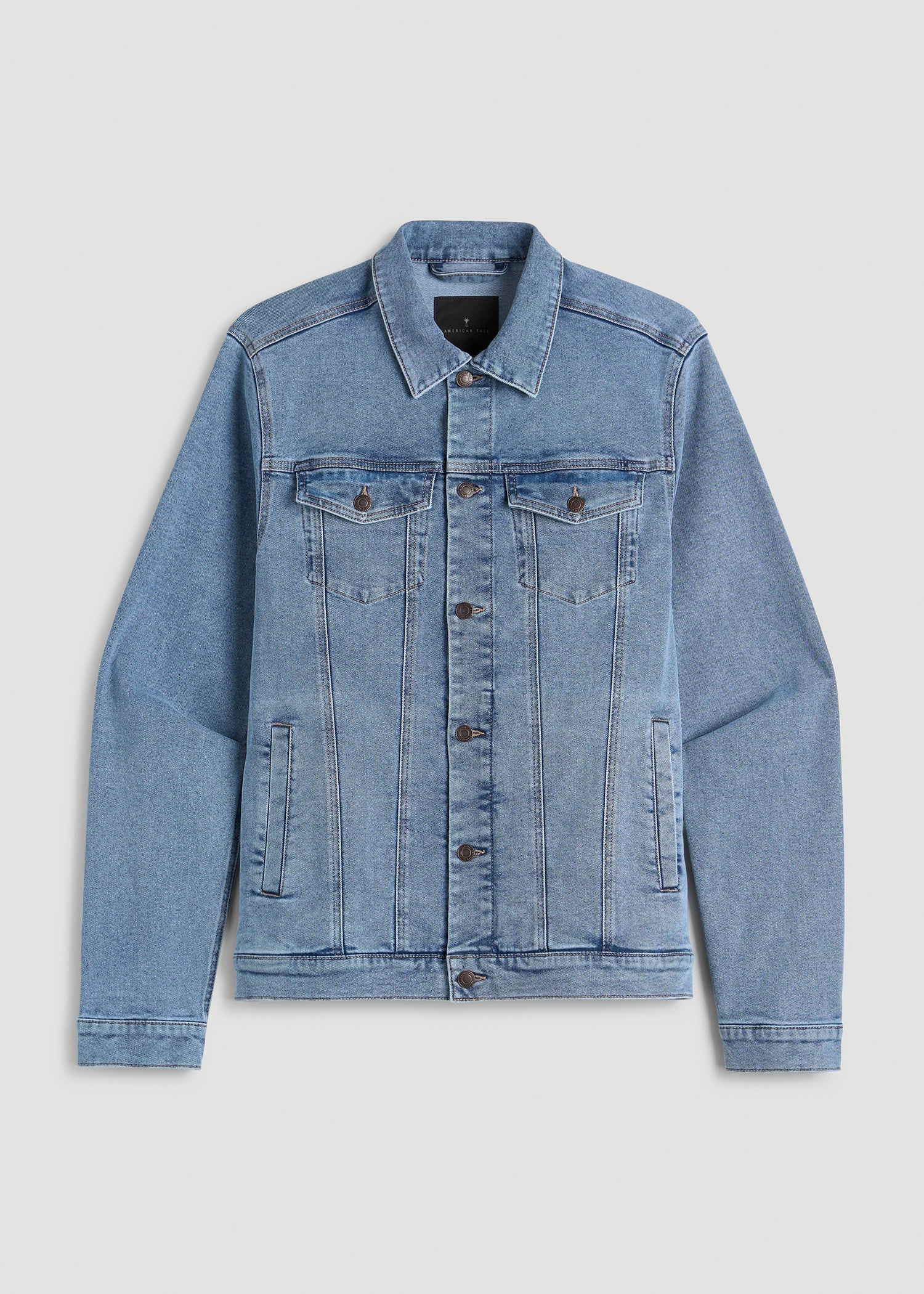 American Tall Online Shop | Classic Denim Jacket for Tall Men in Perfect Blue