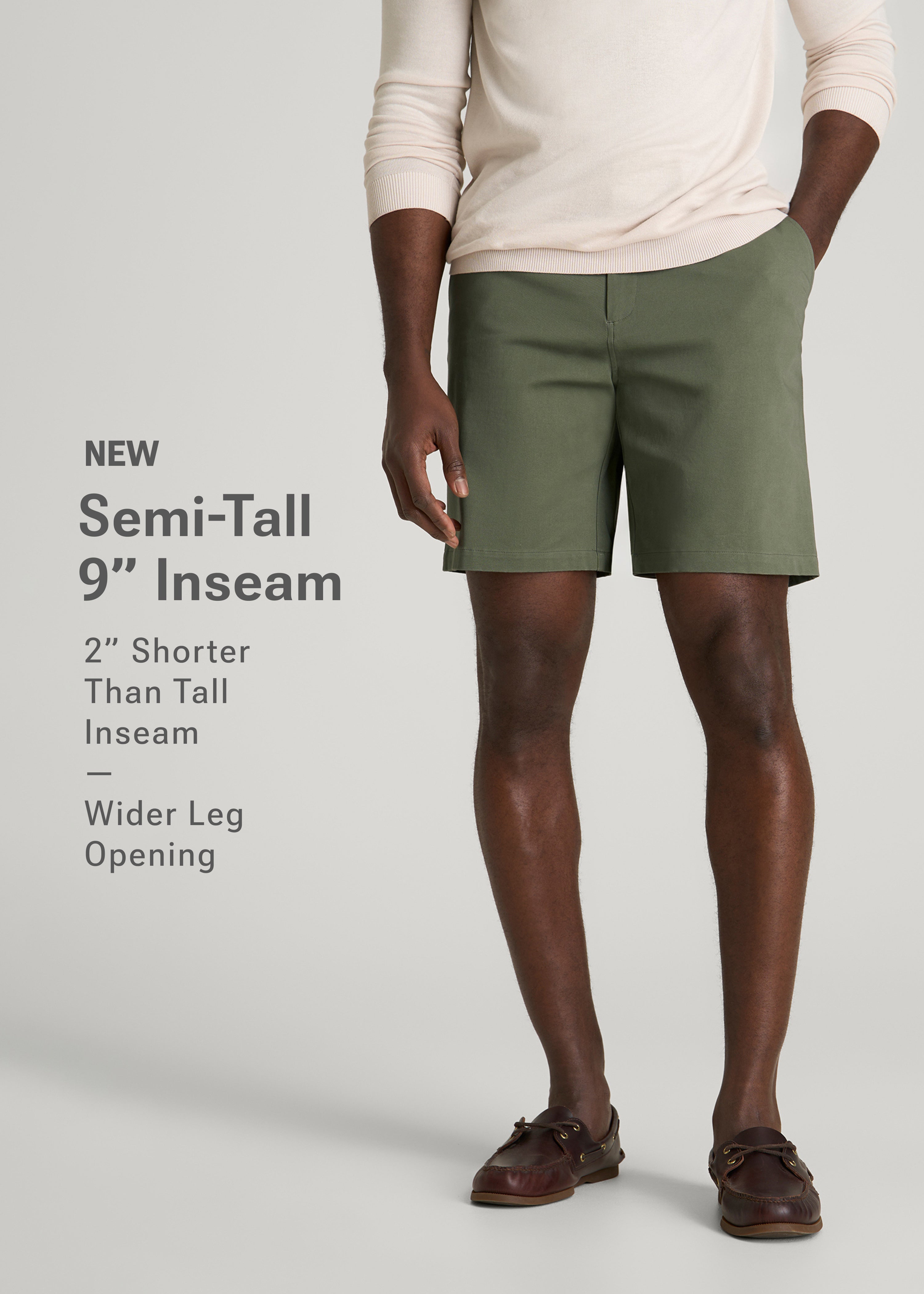 American Tall Online | Stretch Commuter Chino Short for Tall Men in Olive