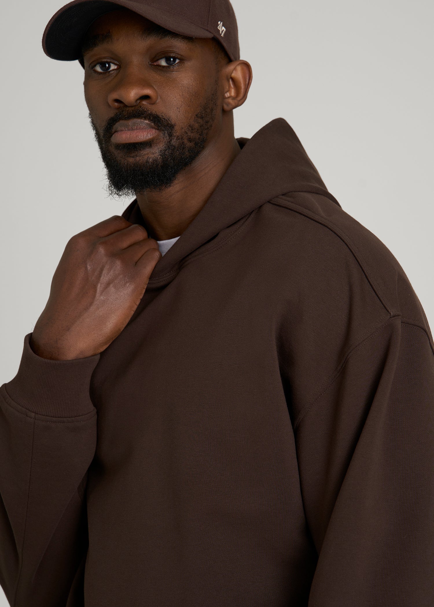 American Tall Online Shop | Everyday French Terry Popover Hoodie for Tall Men in Espresso