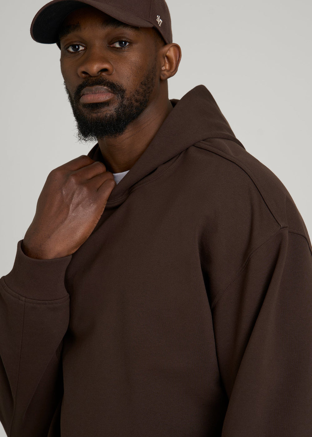 American Tall Online Shop | Everyday French Terry Popover Hoodie for Tall Men in Espresso