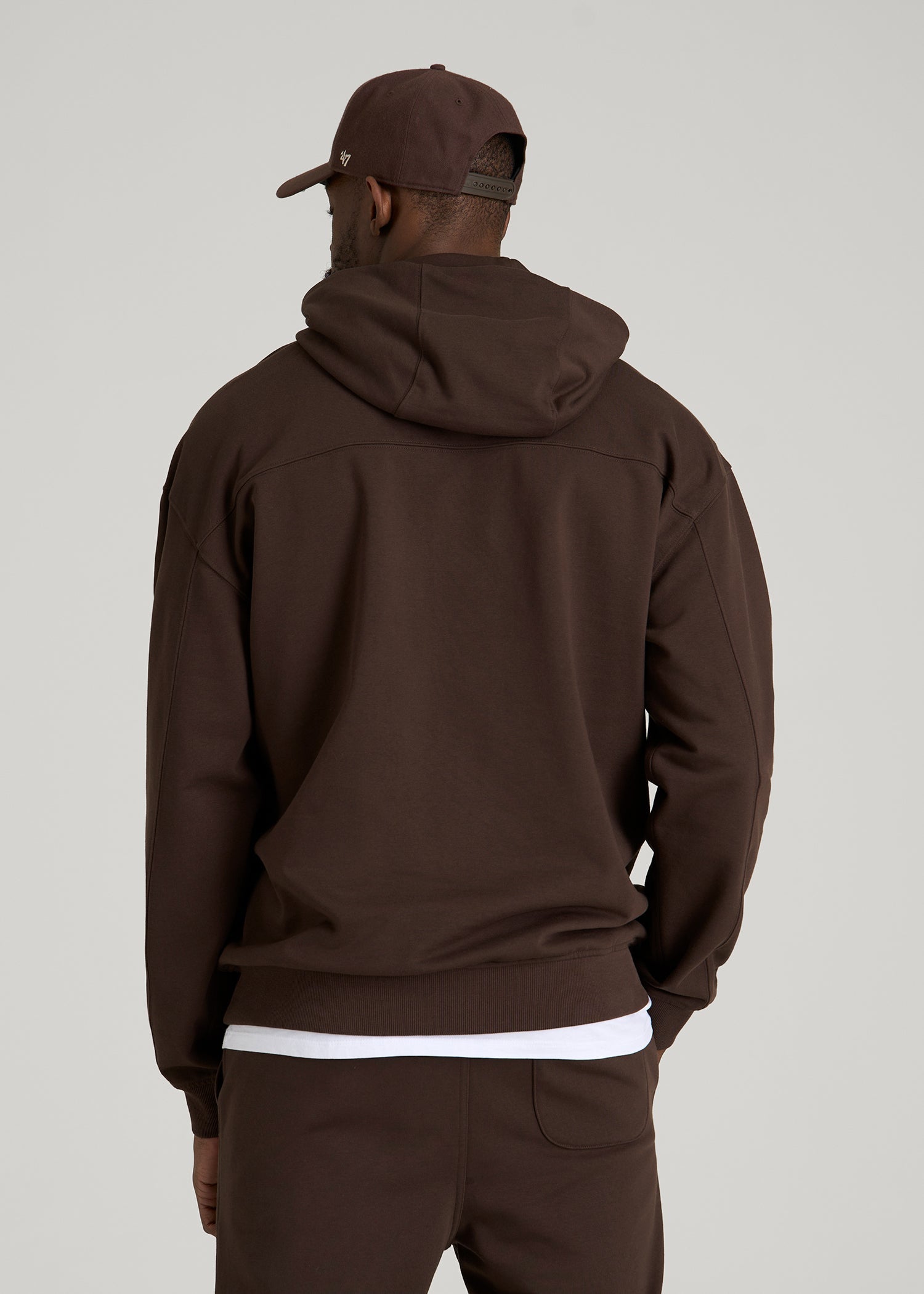 American Tall Online Shop | Everyday French Terry Popover Hoodie for Tall Men in Espresso