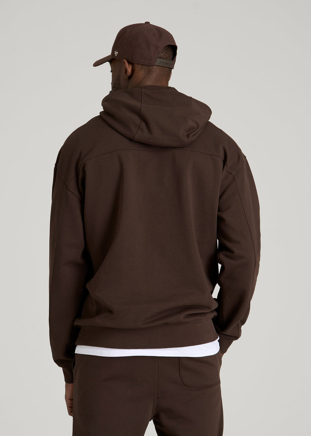 American Tall Online Shop | Everyday French Terry Popover Hoodie for Tall Men in Espresso