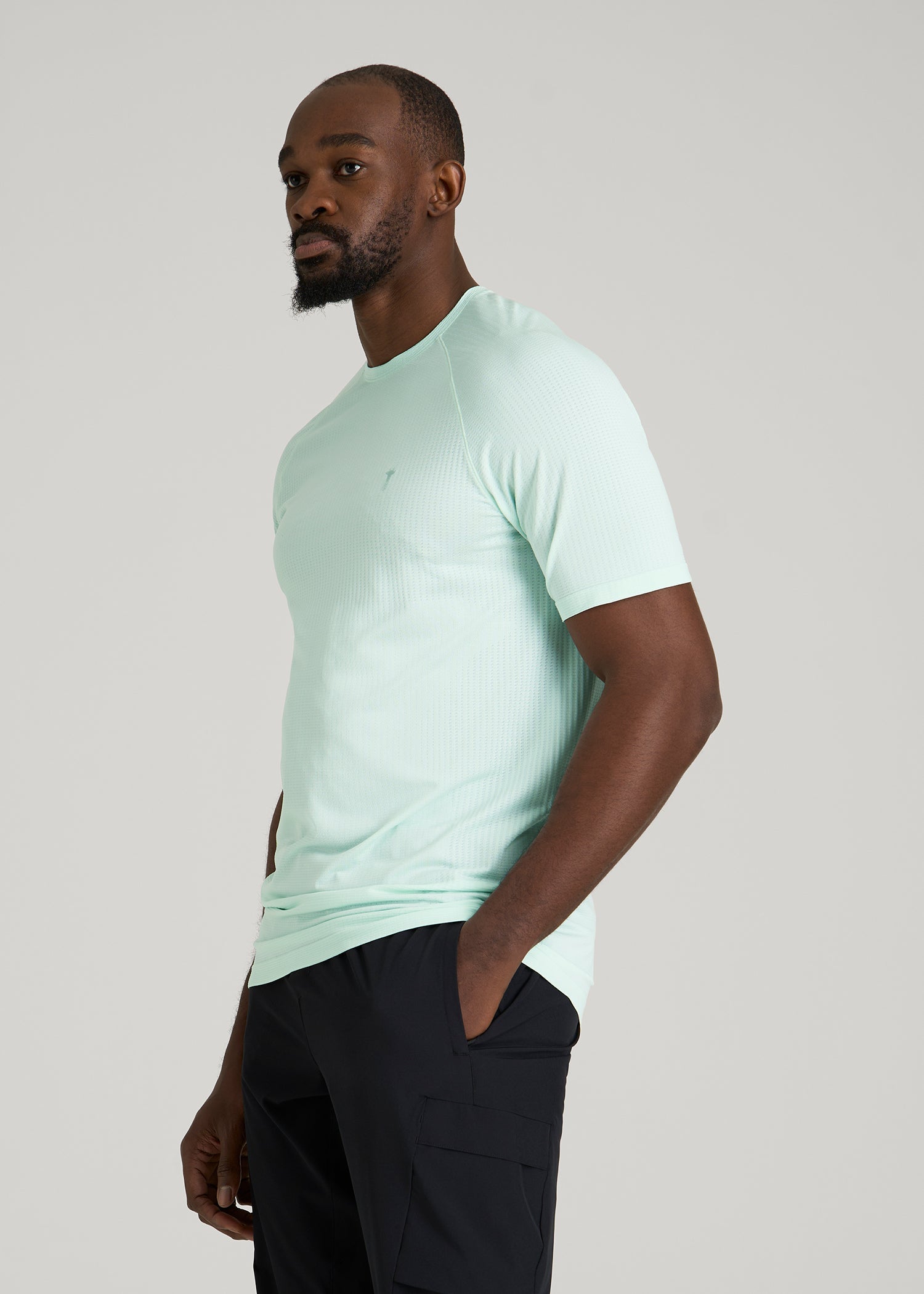 American Tall Discount | Vented Training Top for Tall Men in Opal Blue