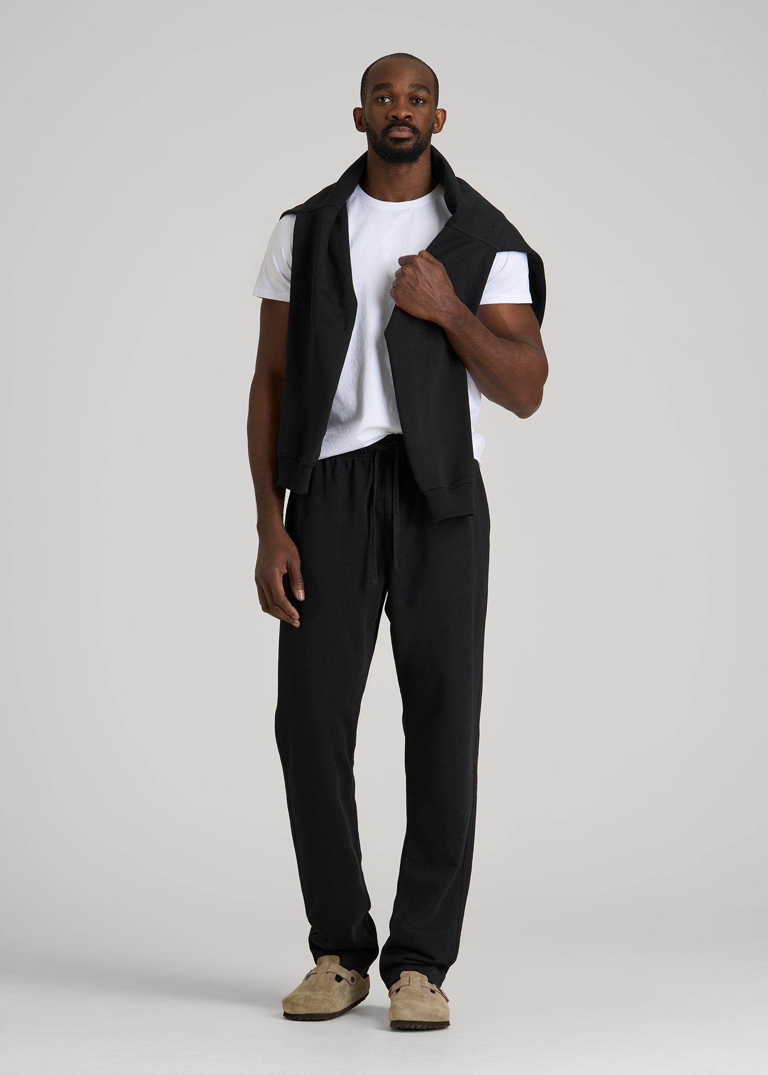 American Tall Online | Everyday French Terry Straight Leg Sweatpants for Tall Men in Black