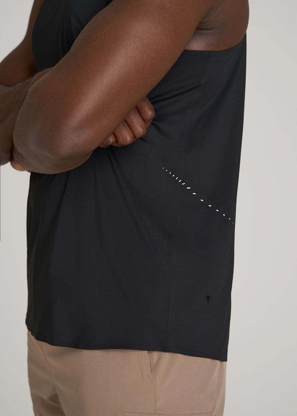 American Tall Online Shop | Perforated Training Singlet for Tall Men in Black