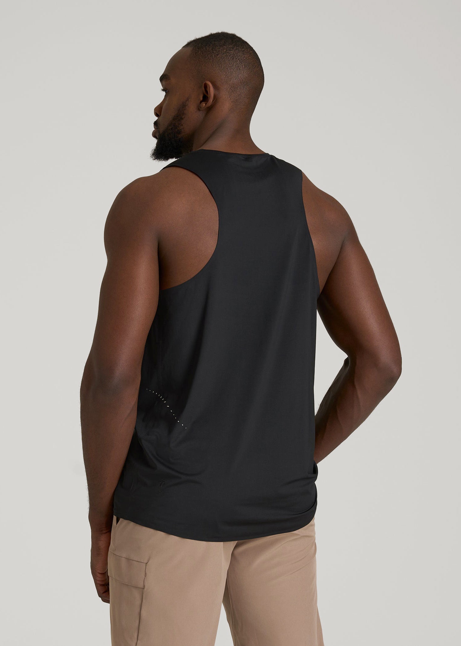 American Tall Online Shop | Perforated Training Singlet for Tall Men in Black