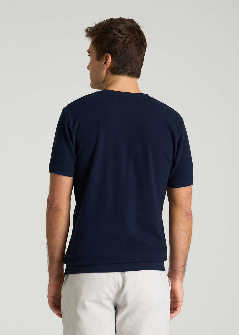 American Tall Discount | Terry Cotton Pocket Tee for Tall Men in Patriot Blue