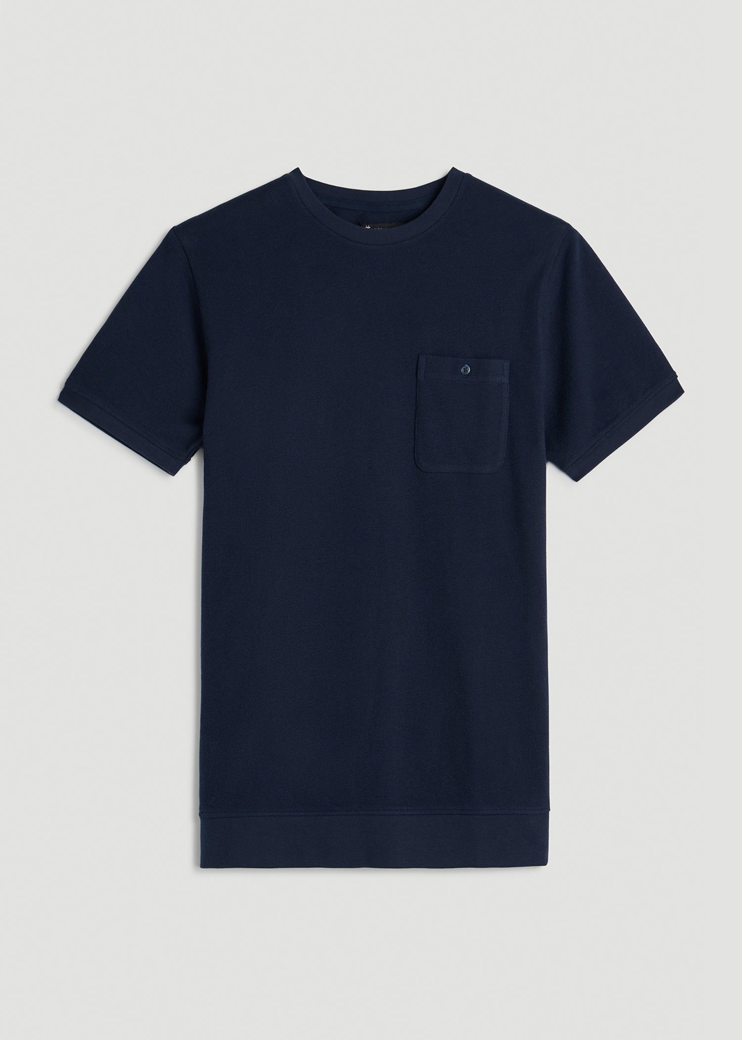 American Tall Discount | Terry Cotton Pocket Tee for Tall Men in Patriot Blue