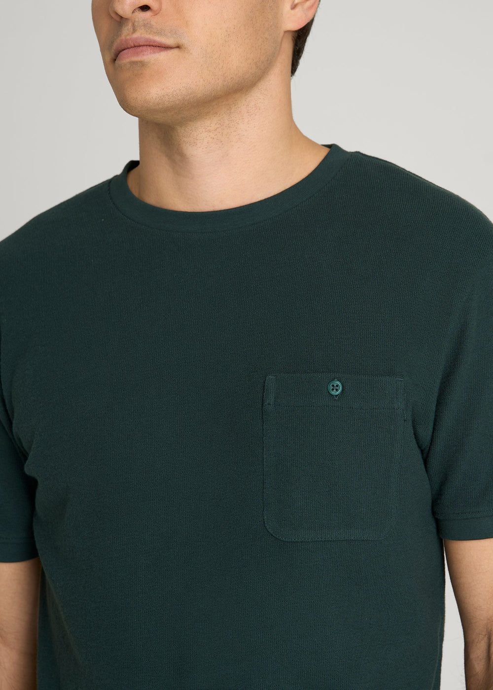 American Tall Online | Terry Cotton Pocket Tee for Tall Men in Emerald