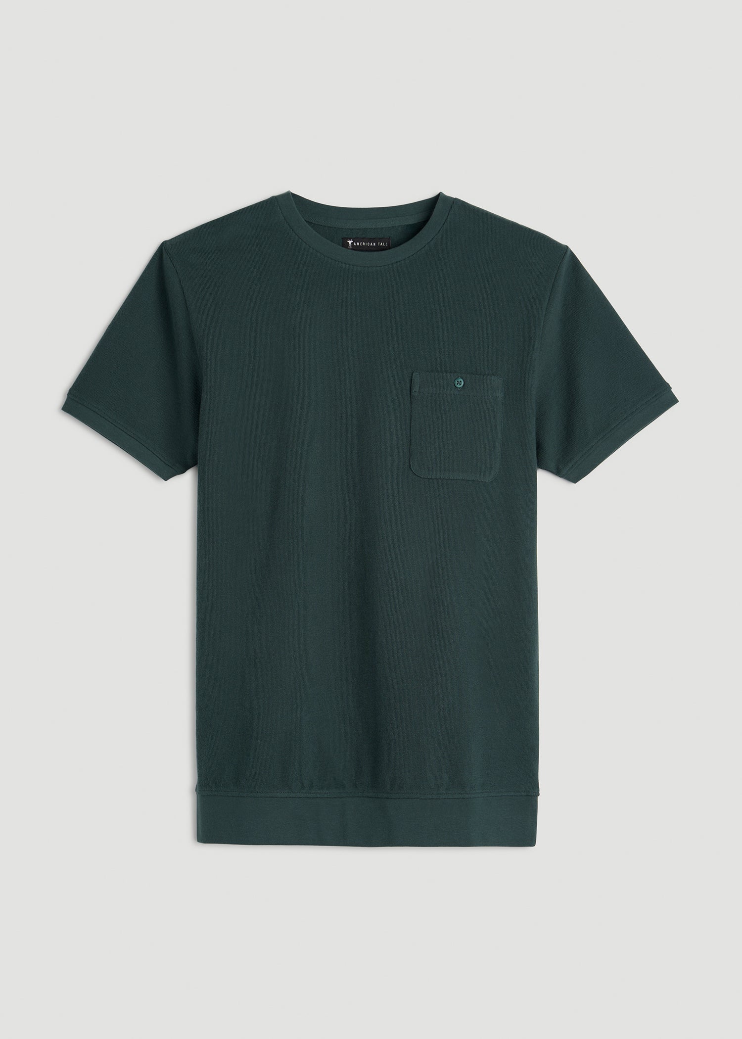 American Tall Online | Terry Cotton Pocket Tee for Tall Men in Emerald