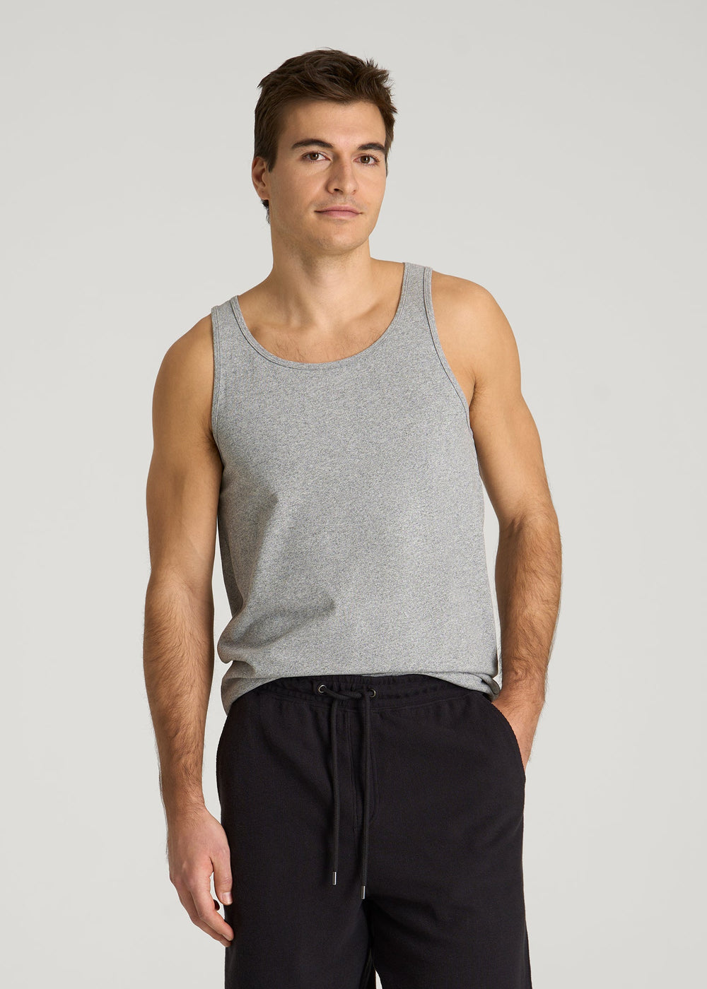 American Tall Sale | Core Cotton Tank for Tall Men in Heathered Grey