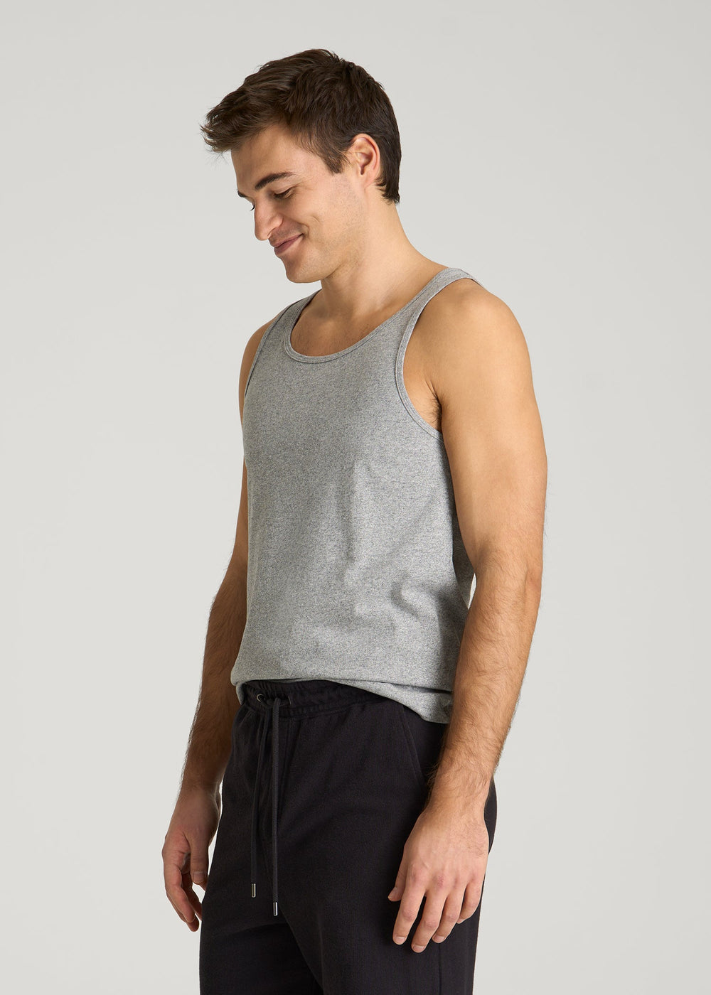 American Tall Sale | Core Cotton Tank for Tall Men in Heathered Grey