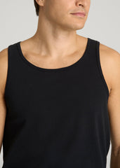 American Tall Outlet | Core Cotton Tank for Tall Men in Black