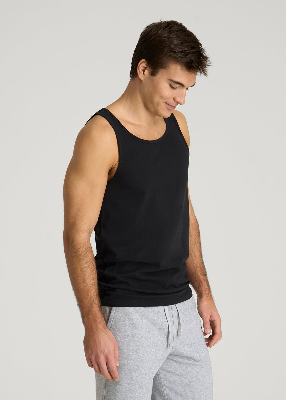 American Tall Outlet | Core Cotton Tank for Tall Men in Black