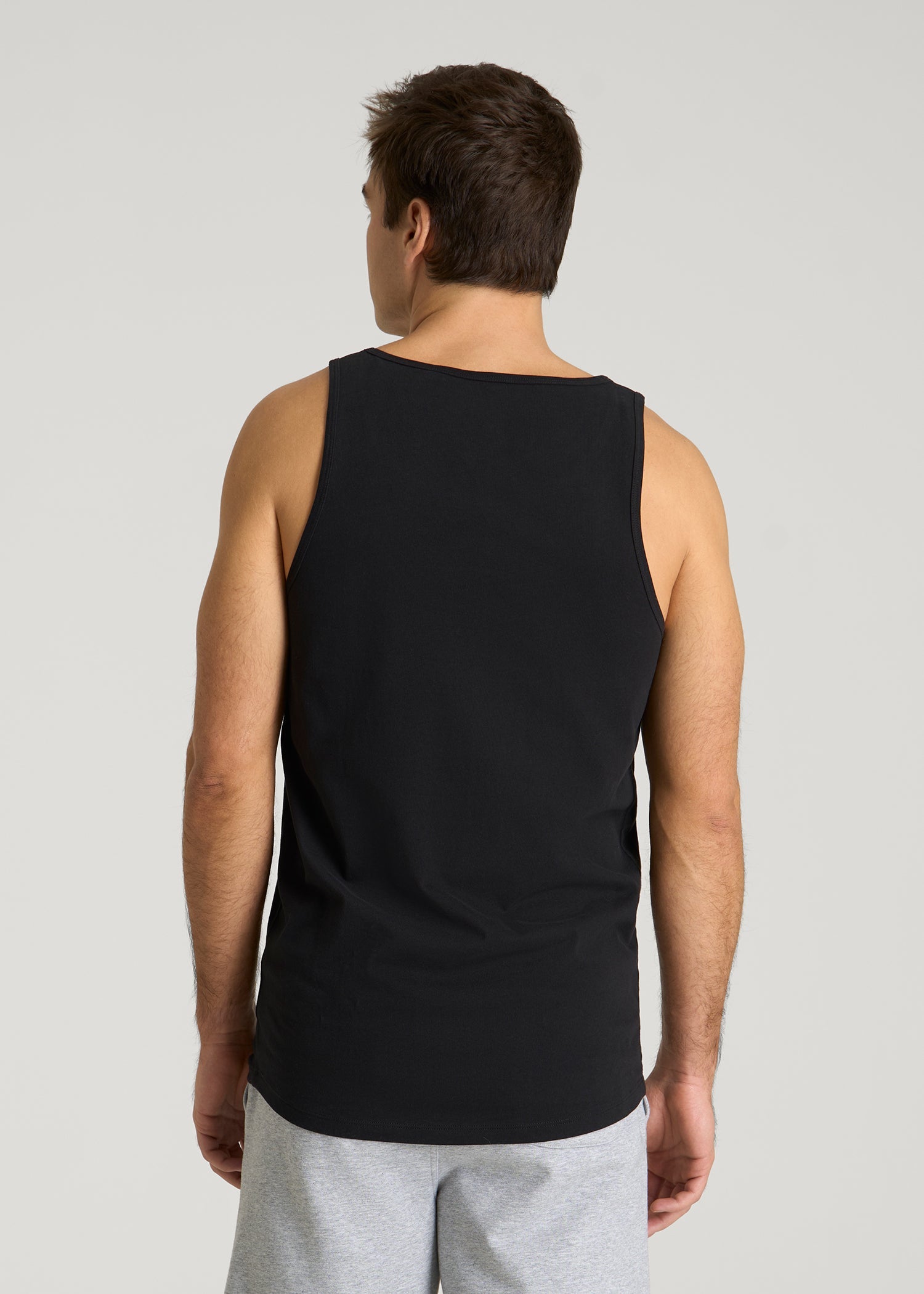 American Tall Outlet | Core Cotton Tank for Tall Men in Black