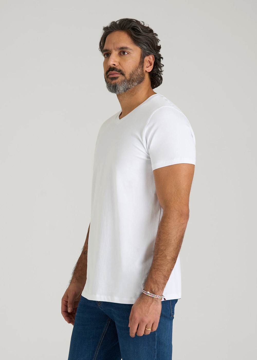 American Tall For Sale | The Essential Modern Fit V-Neck Tee for Tall Men in White