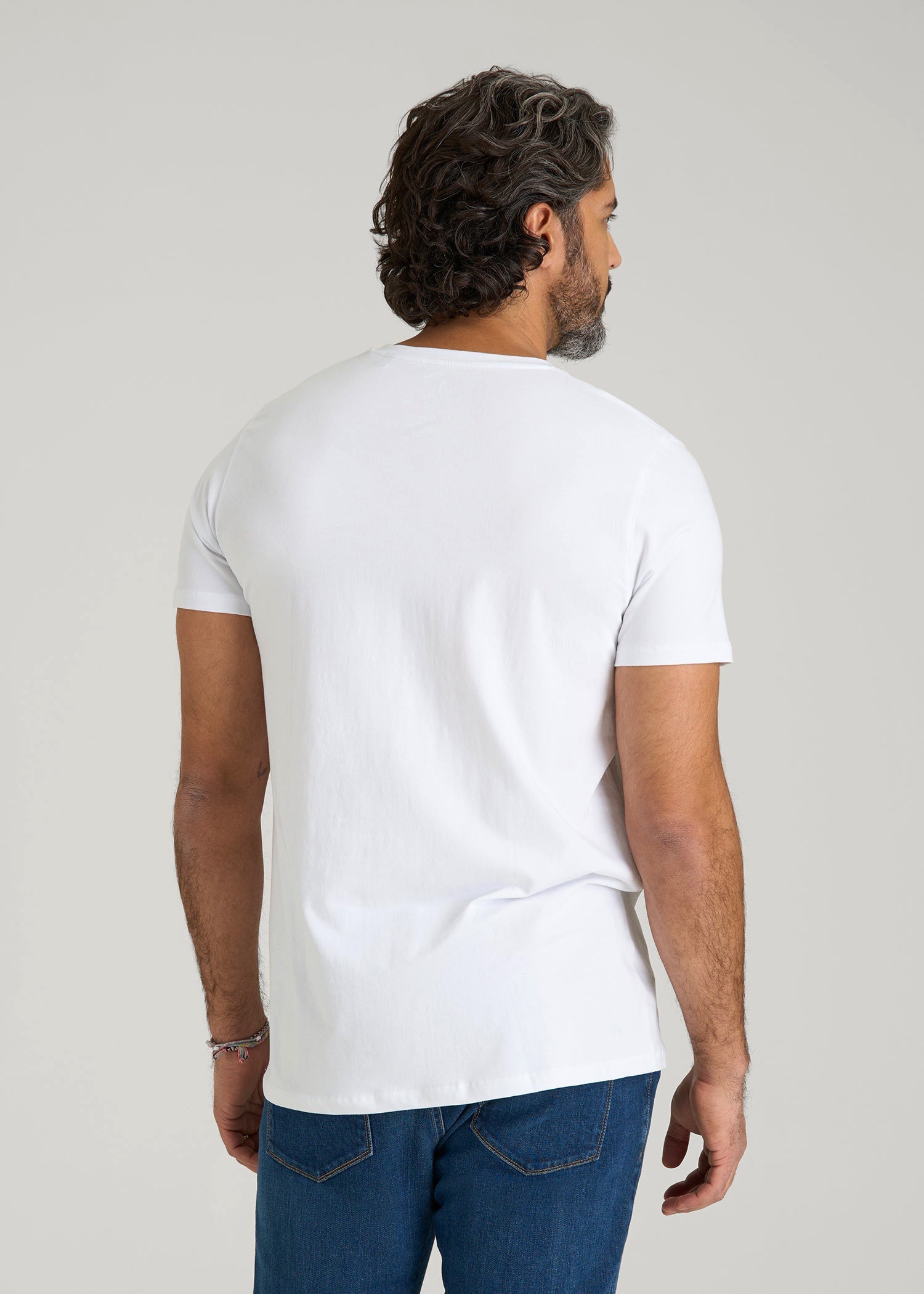 American Tall For Sale | The Essential Modern Fit V-Neck Tee for Tall Men in White