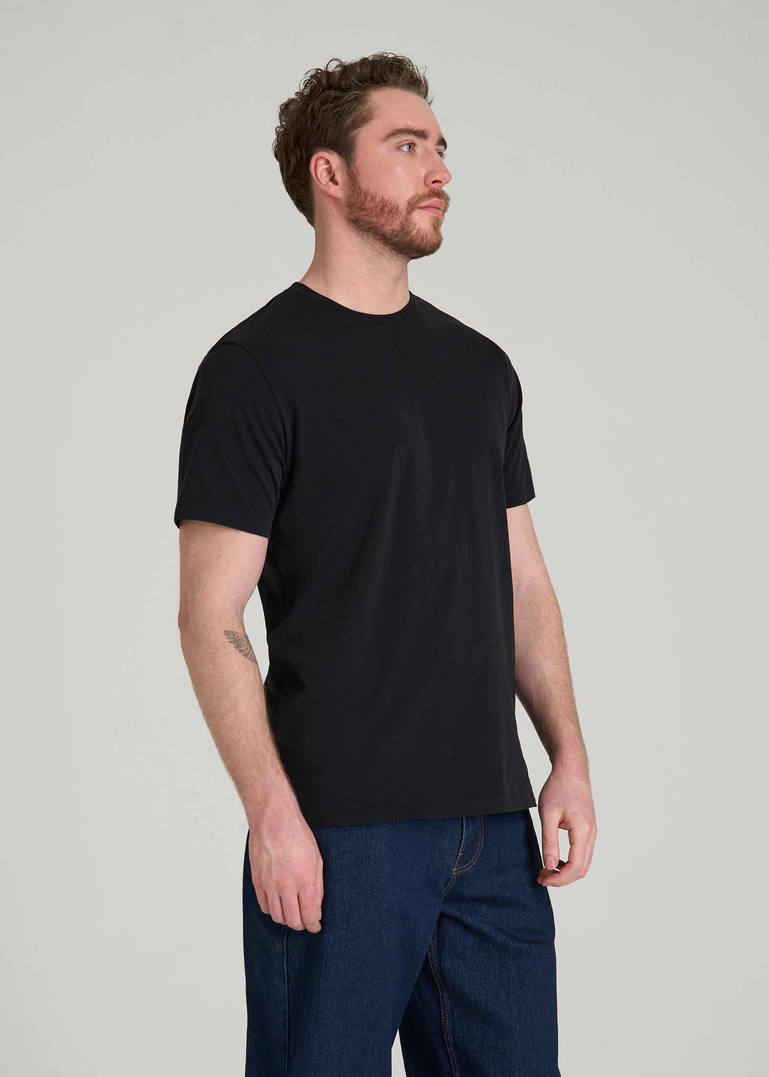 American Tall Online Shop | Core Cotton Crewneck Tee for Tall Men in Black