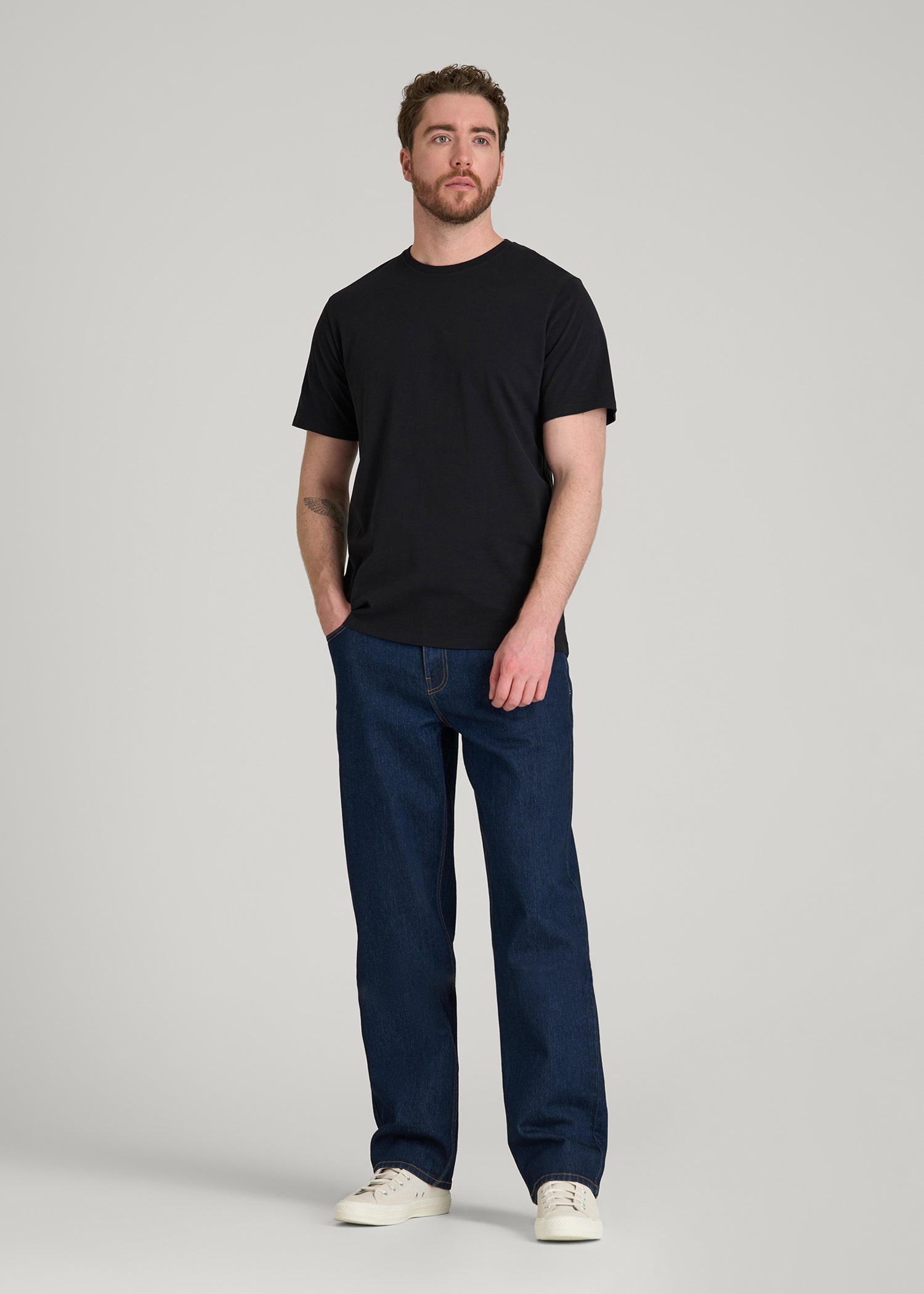 American Tall Online Shop | Core Cotton Crewneck Tee for Tall Men in Black