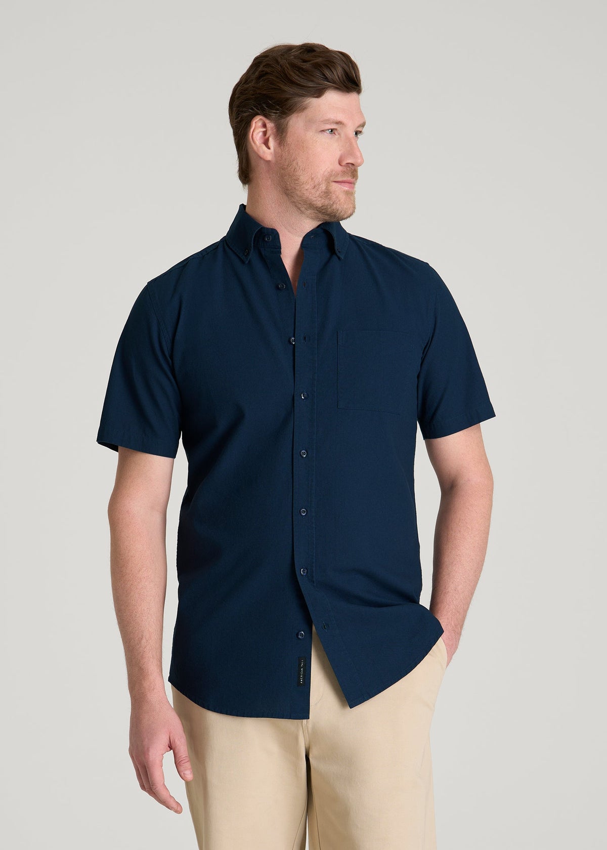American Tall Discount | Short Sleeve Shirt for Tall Men in Navy Blue