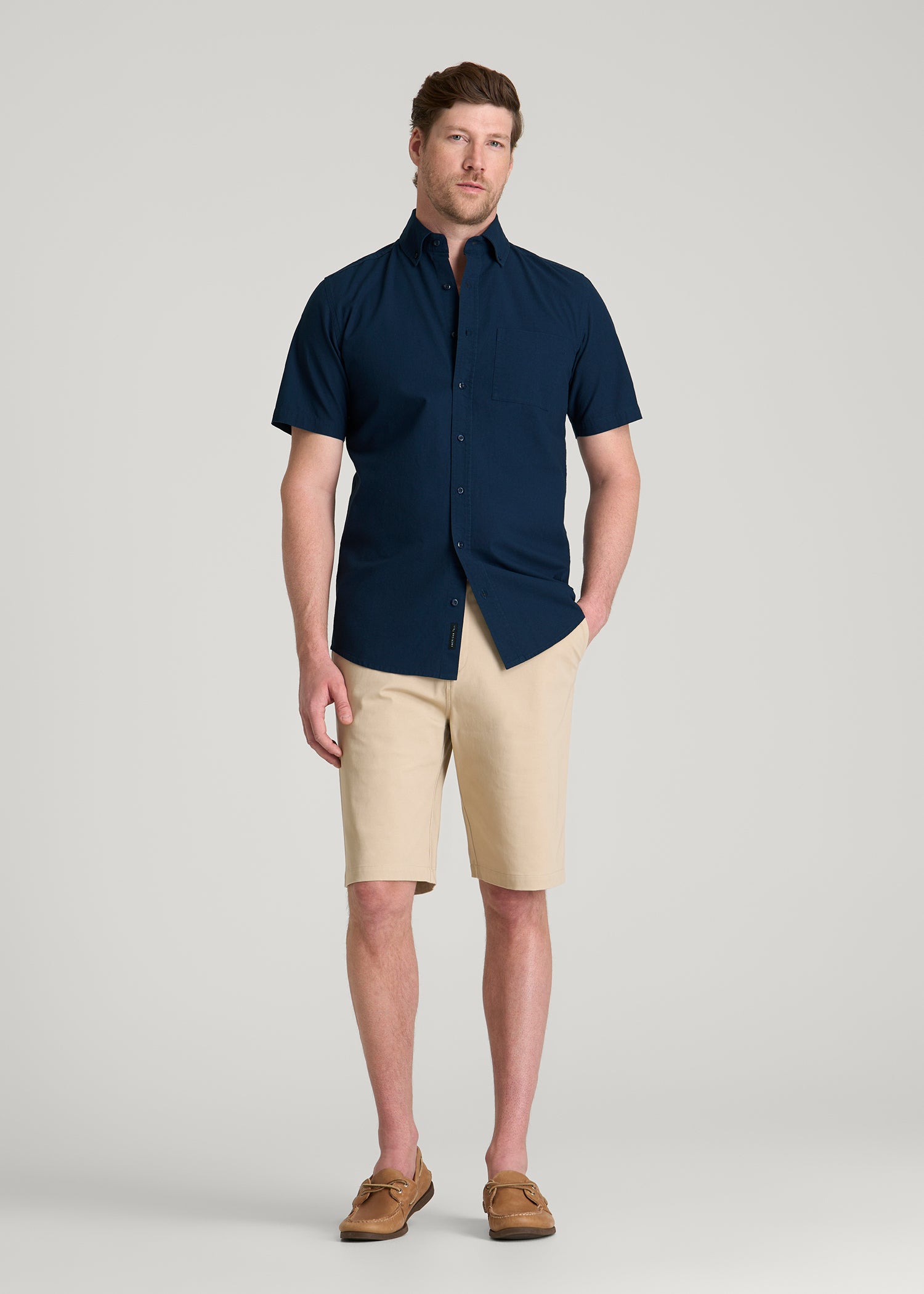American Tall Discount | Short Sleeve Shirt for Tall Men in Navy Blue
