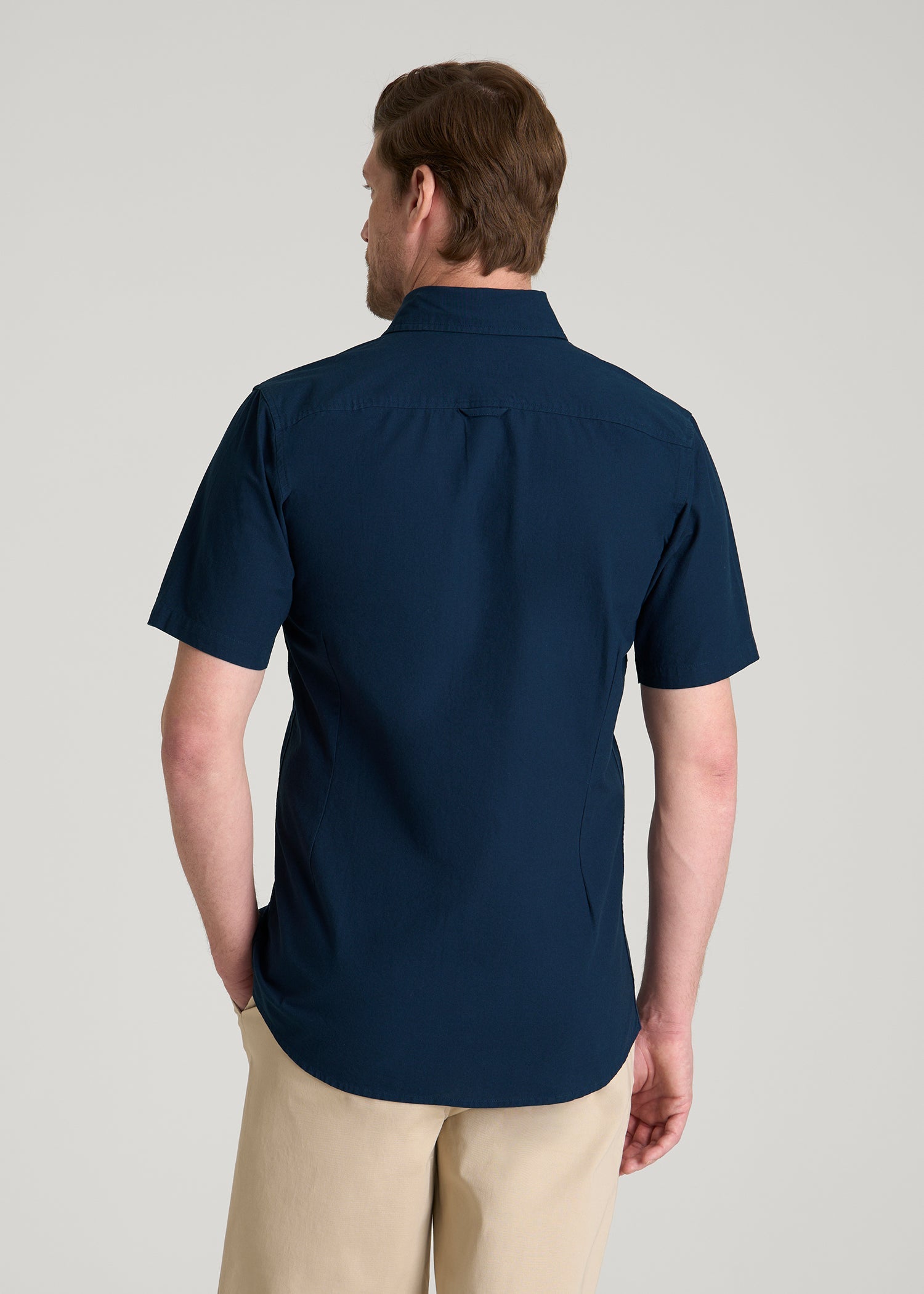 American Tall Discount | Short Sleeve Shirt for Tall Men in Navy Blue